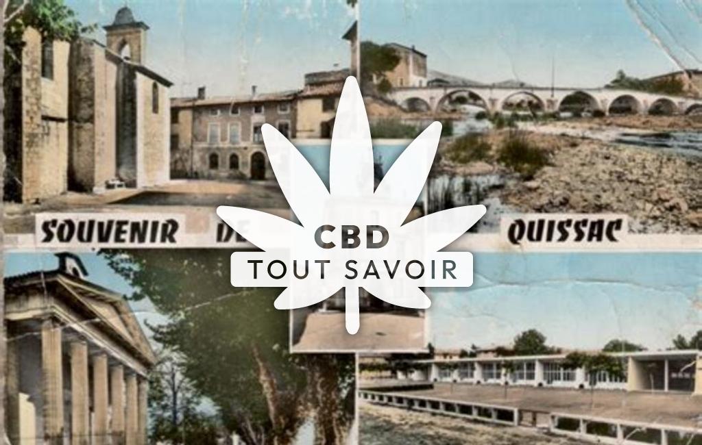 Village à Quissac avec feuille Cannabis CBD