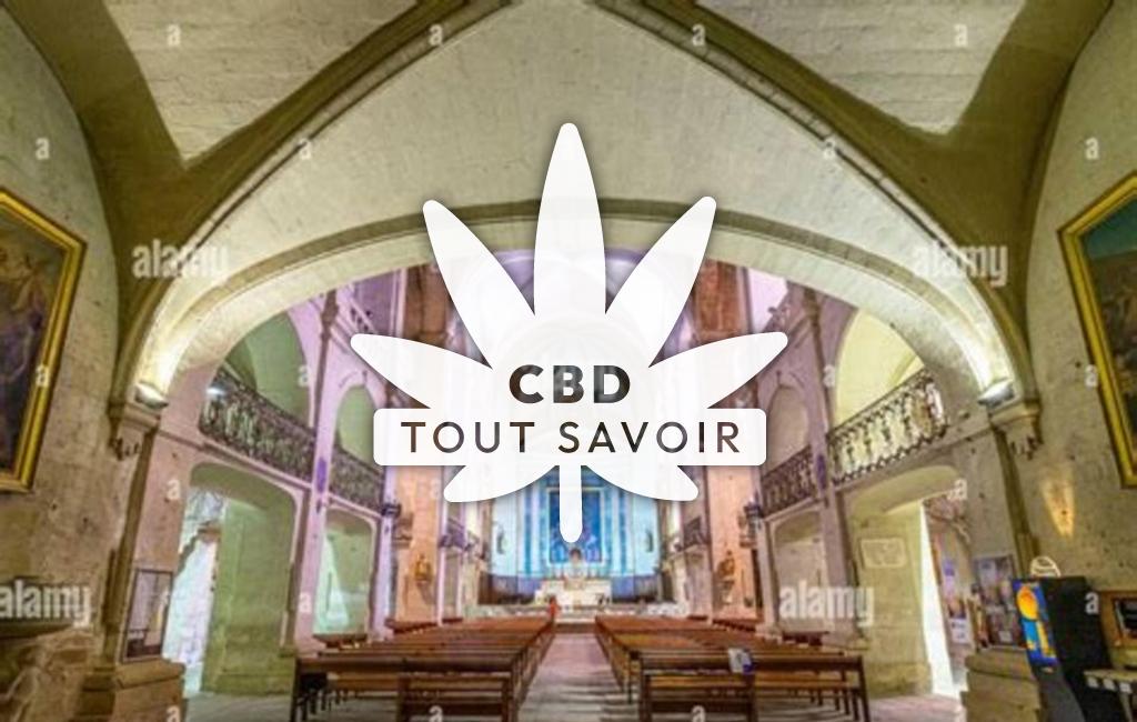 Village à Saint-Theodorit avec feuille Cannabis CBD