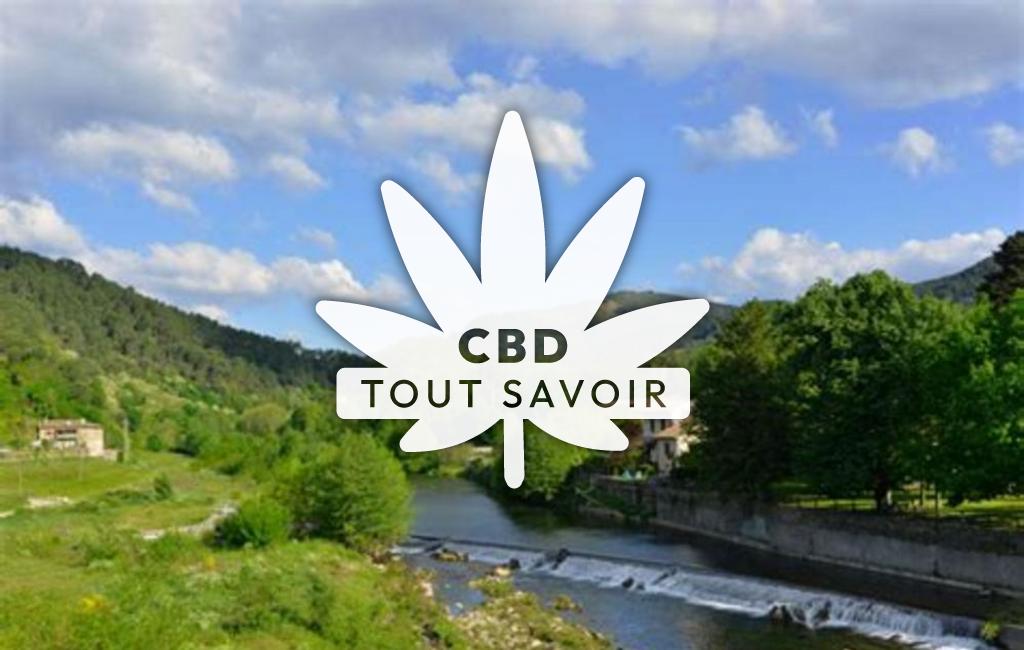 Village à Saint-Jean-du-Gard avec feuille Cannabis CBD