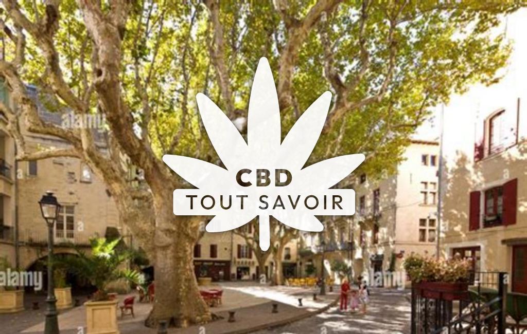 Village à Beaucaire avec feuille Cannabis CBD