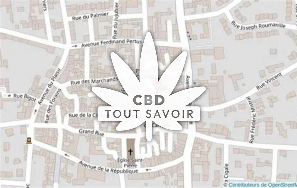 Village à Marguerittes avec feuille Cannabis CBD