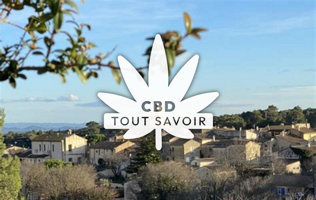 Village à Poulx avec feuille Cannabis CBD