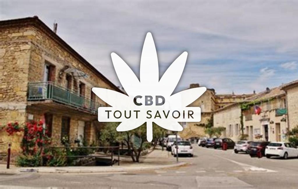 Village à Cavillargues avec feuille Cannabis CBD