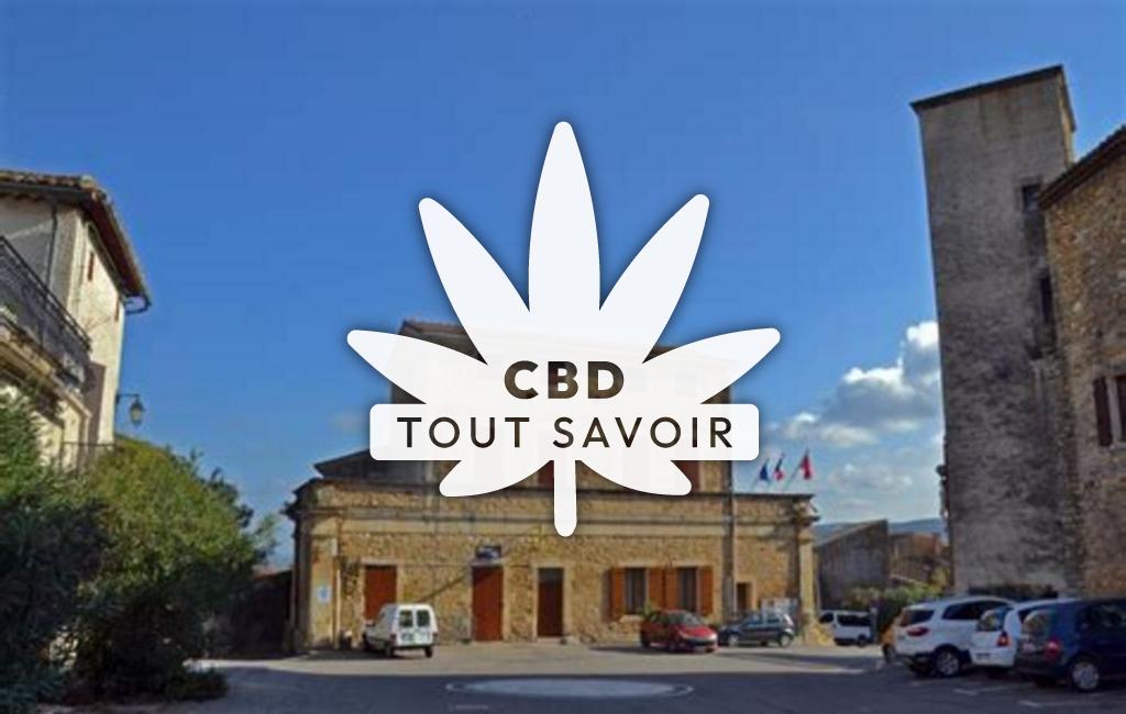 Village à Gaujac avec feuille Cannabis CBD