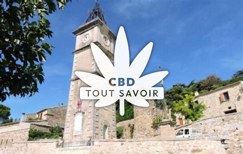 Village à La-Bastide-D'Engras avec feuille Cannabis CBD