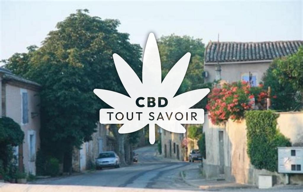 Village à Saint-Andre-D'Olerargues avec feuille Cannabis CBD