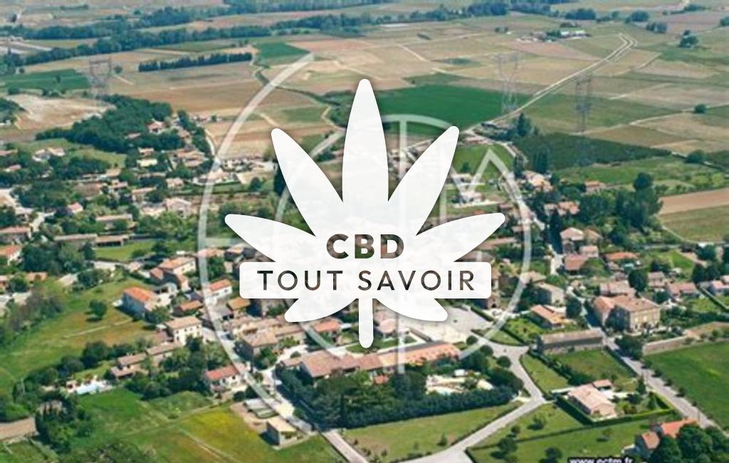 Village à Saint-Paul-les-Fonts avec feuille Cannabis CBD