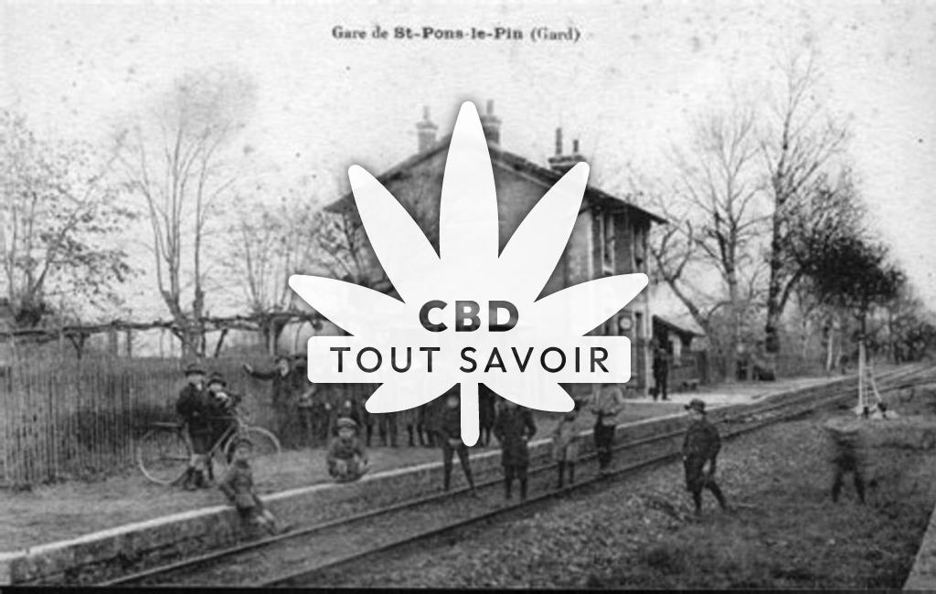 Village à Saint-Pons-la-Calm avec feuille Cannabis CBD