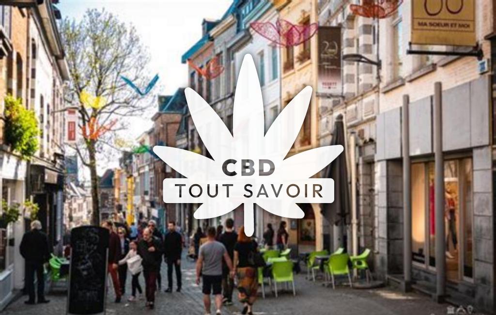Village à Mons avec feuille Cannabis CBD