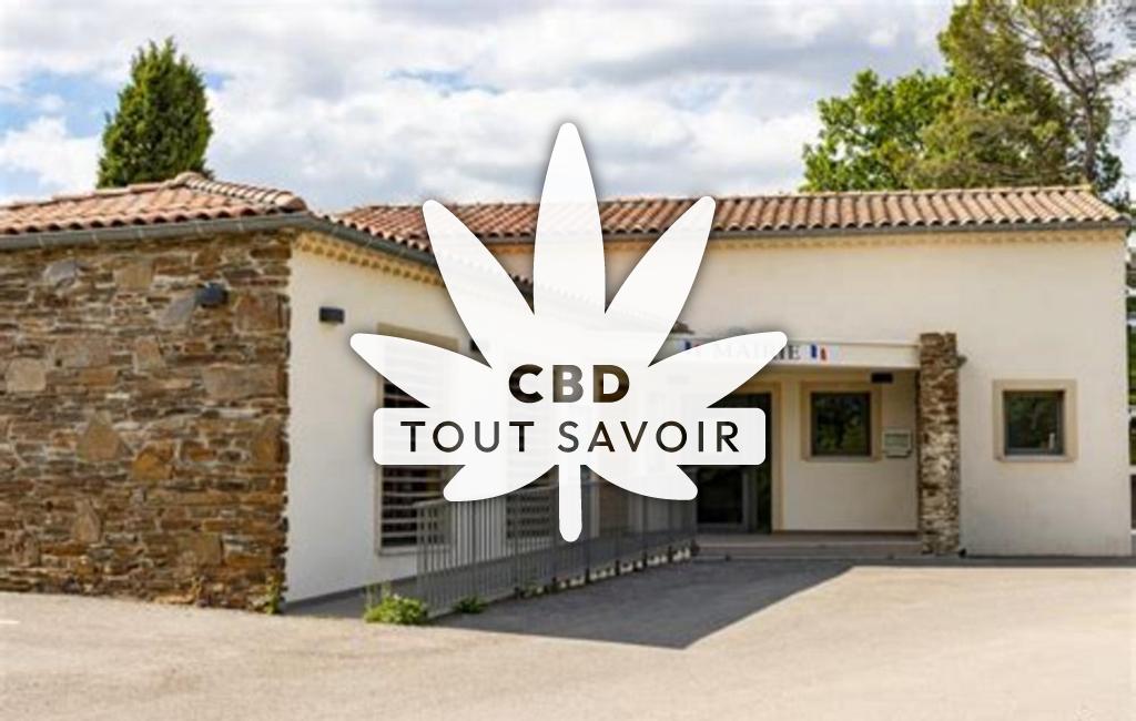 Village à Servas avec feuille Cannabis CBD