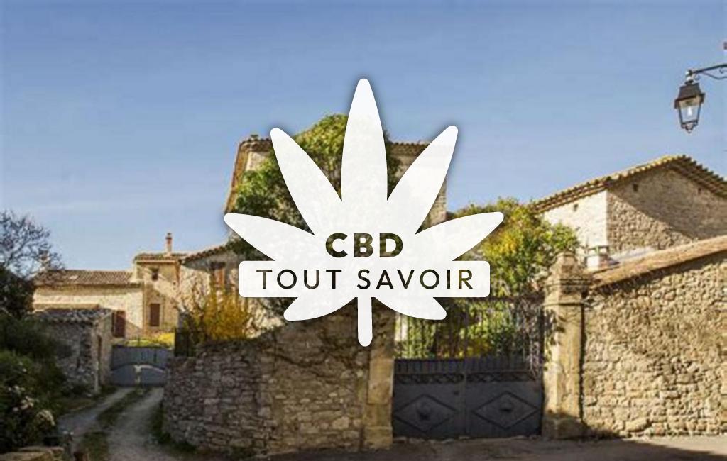 Village à Canaules-Et-Argentieres avec feuille Cannabis CBD