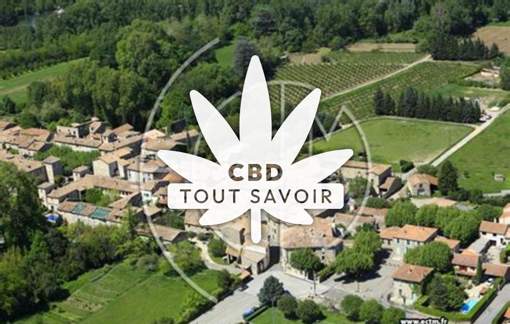 Village à Cardet avec feuille Cannabis CBD