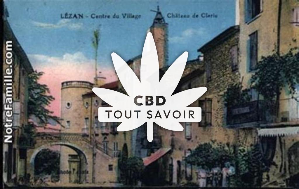 Village à Lezan avec feuille Cannabis CBD
