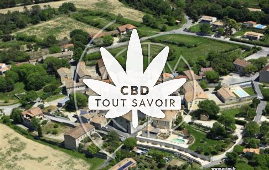 Village à Mauressargues avec feuille Cannabis CBD