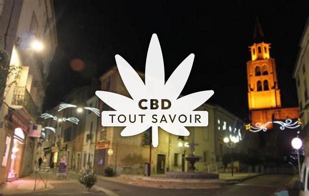 Village à Montagnac avec feuille Cannabis CBD