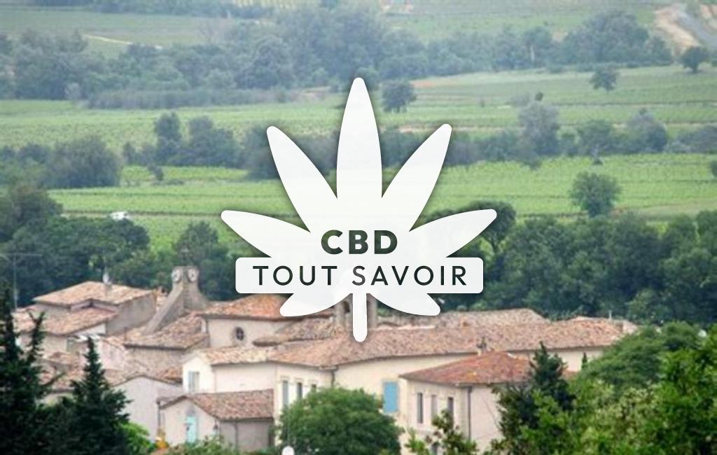 Village à Moulezan avec feuille Cannabis CBD