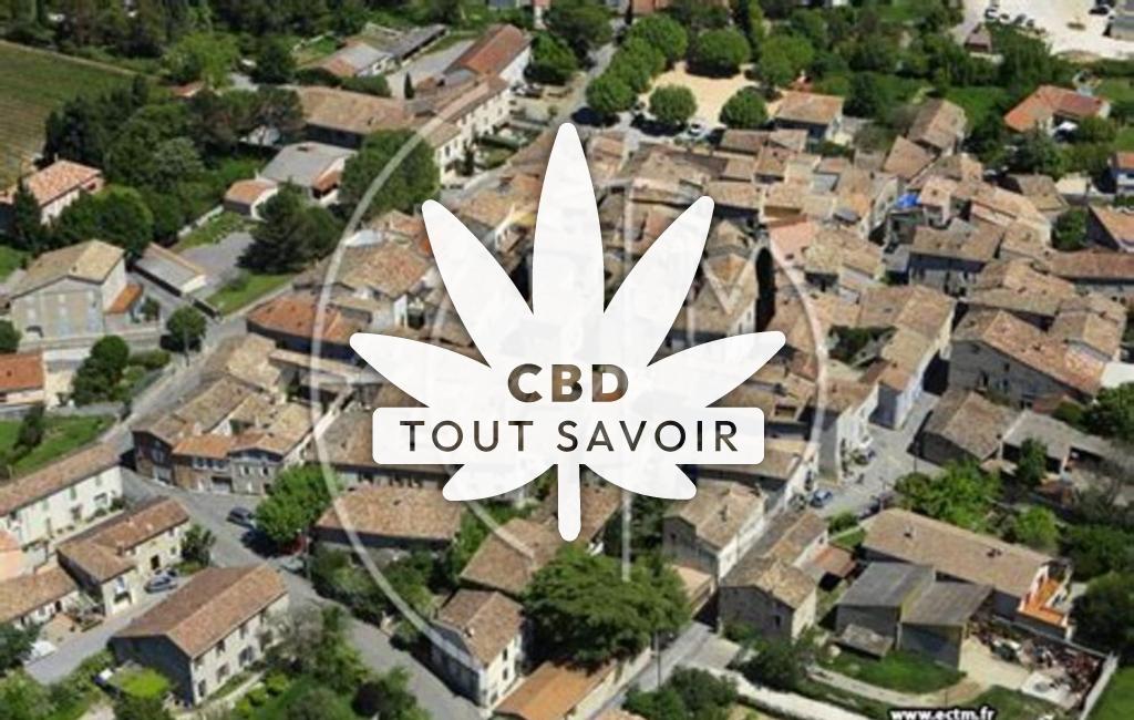 Village à Saint-Jean-de-Serres avec feuille Cannabis CBD