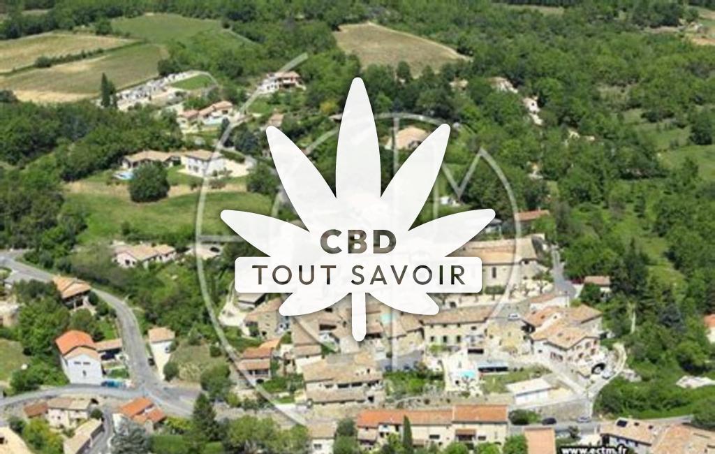 Village à Martignargues avec feuille Cannabis CBD