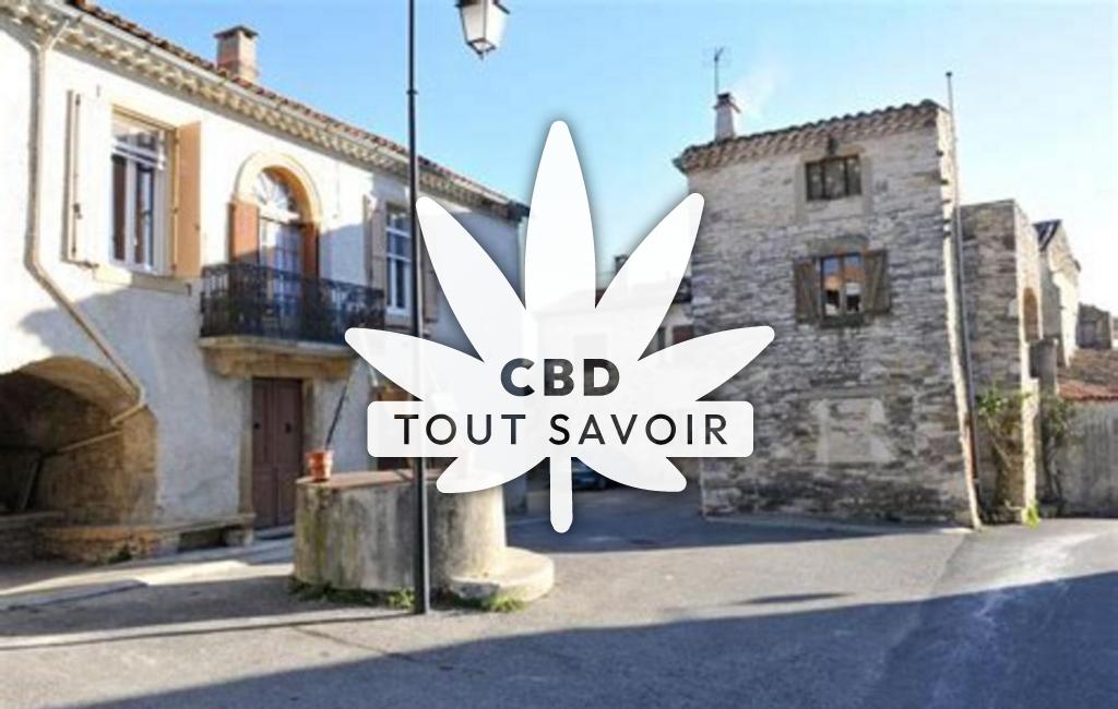 Village à Monteils avec feuille Cannabis CBD