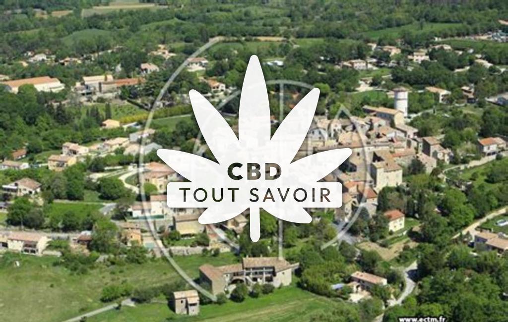 Village à Saint-Etienne-de-l'Olm avec feuille Cannabis CBD
