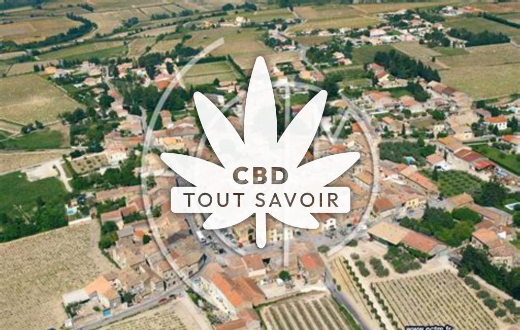 Village à Domazan avec feuille Cannabis CBD