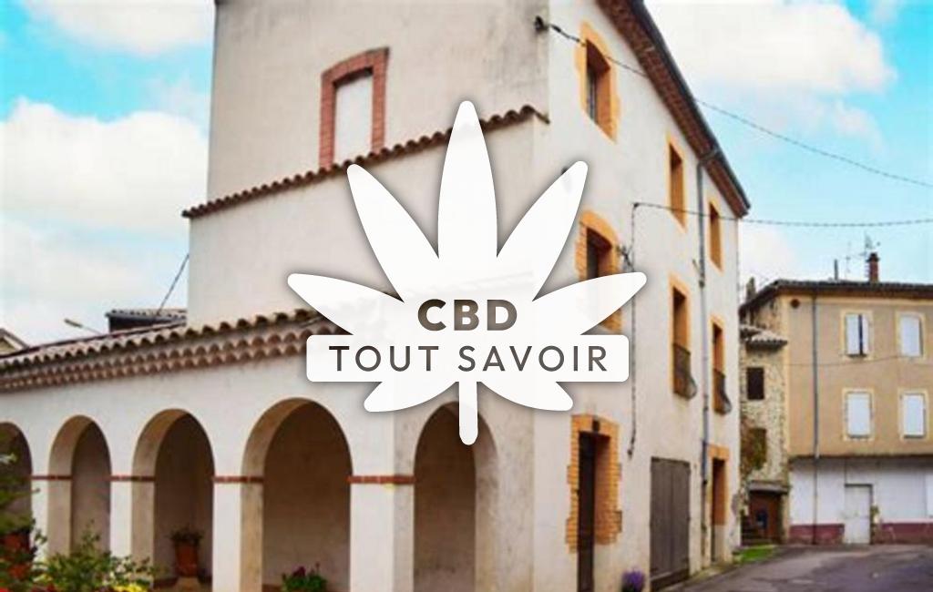 Village à Molieres-sur-Ceze avec feuille Cannabis CBD
