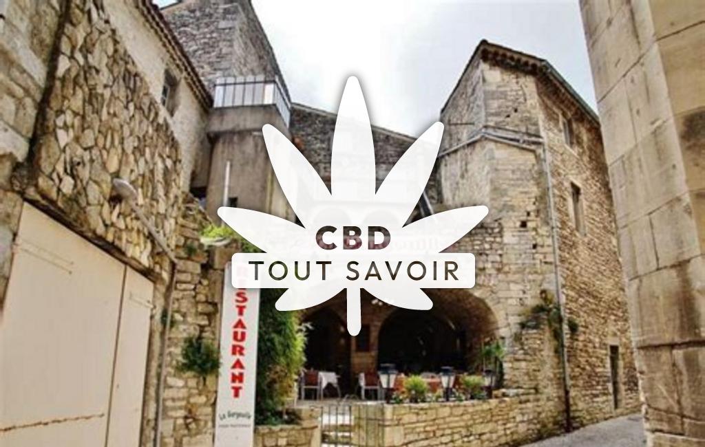 Village à Barjac avec feuille Cannabis CBD