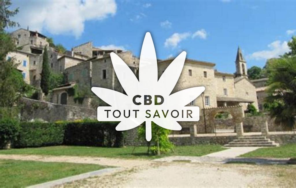 Village à Rochegude avec feuille Cannabis CBD