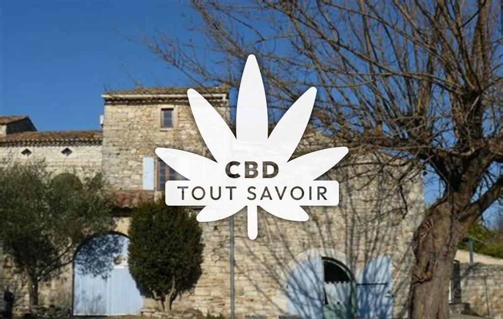 Village à Saint-Privat-de-Champclos avec feuille Cannabis CBD