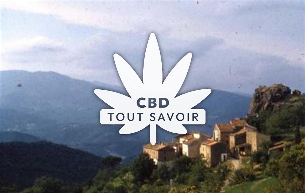 Village à Roquedur avec feuille Cannabis CBD