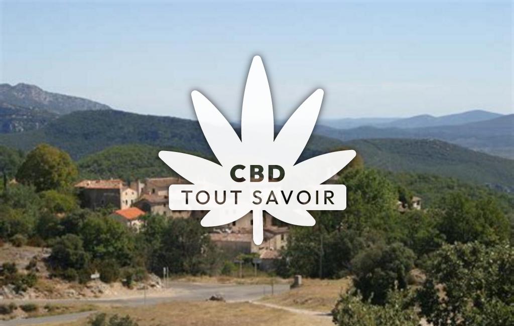 Village à Saint-Bresson avec feuille Cannabis CBD