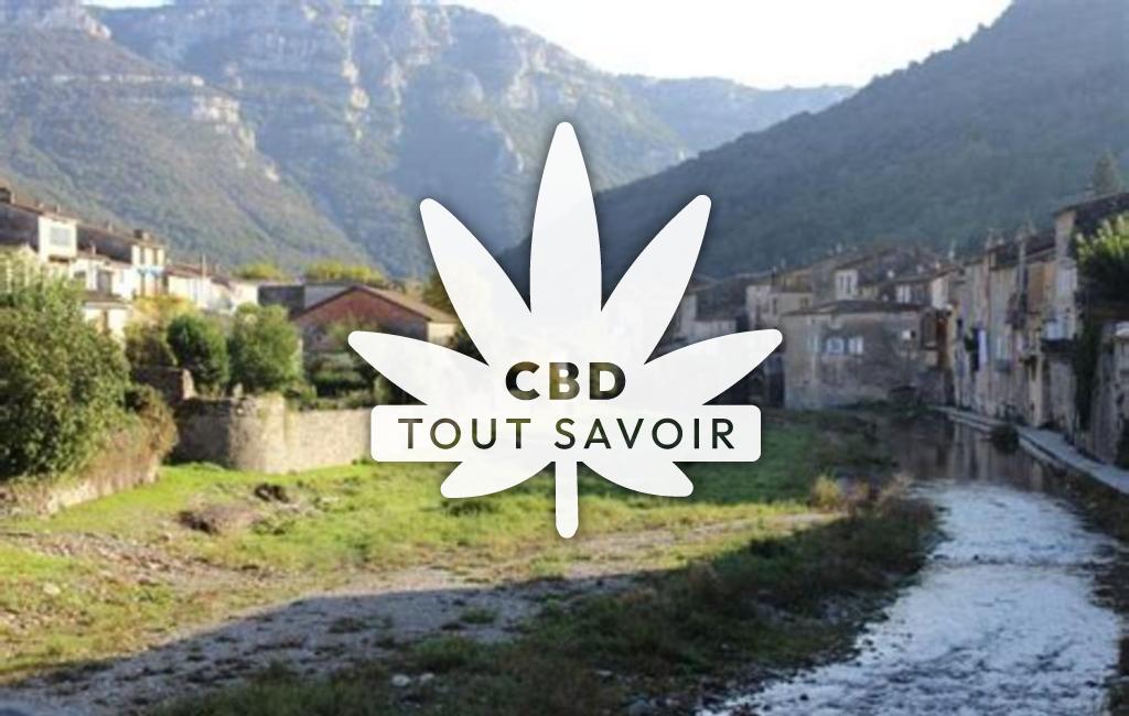 Village à Sumene avec feuille Cannabis CBD