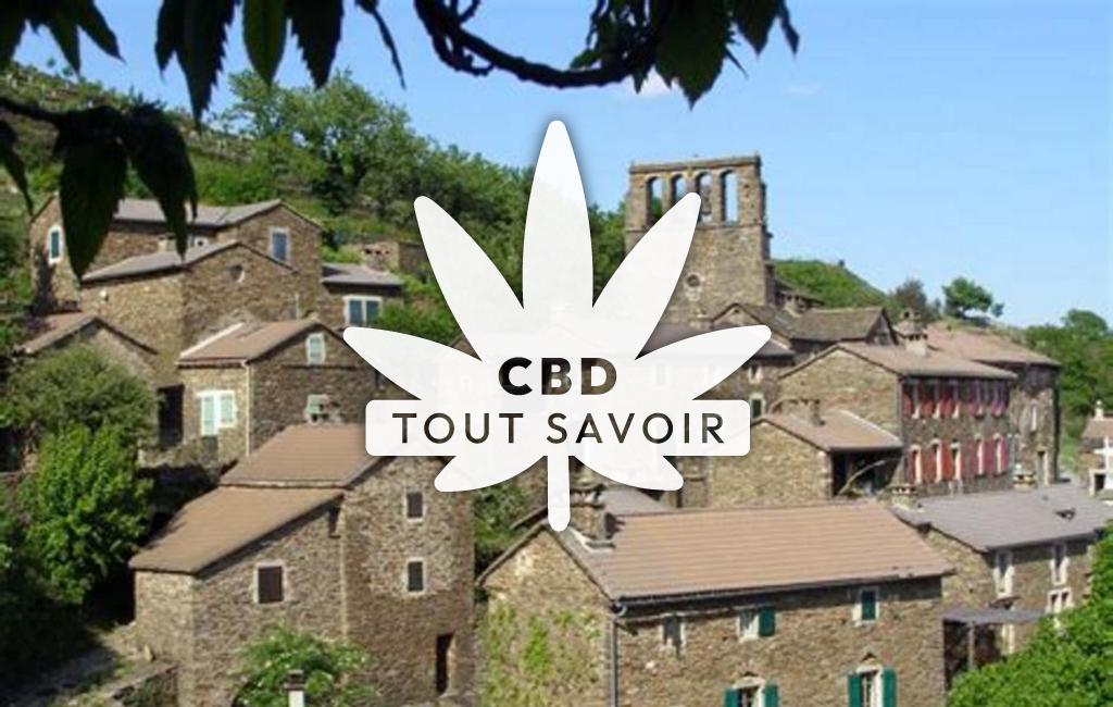Village à Bonnevaux avec feuille Cannabis CBD
