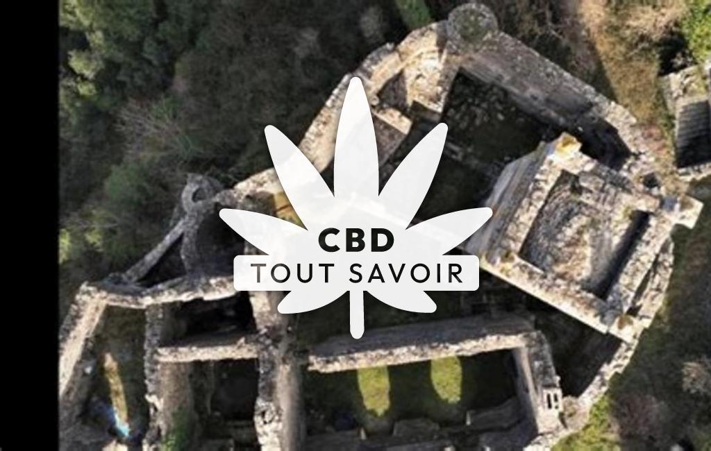 Village à Ponteils-Et-Bresis avec feuille Cannabis CBD