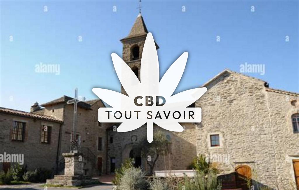 Village à Senechas avec feuille Cannabis CBD
