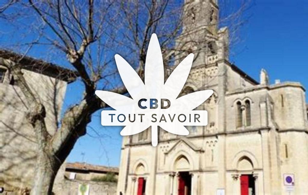 Village à Aimargues avec feuille Cannabis CBD