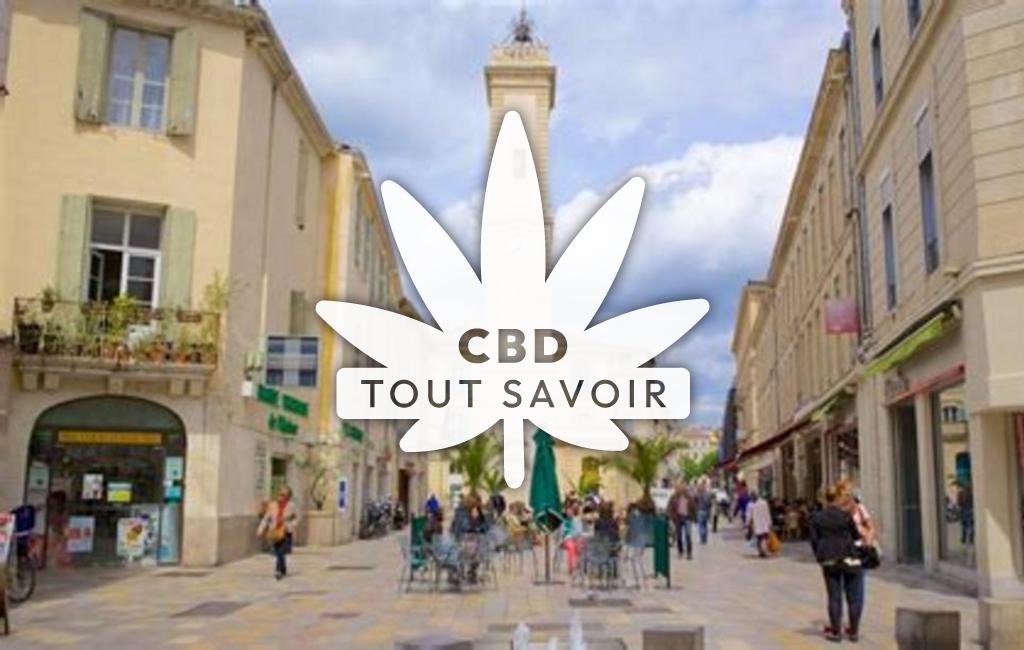 Village à Saint-Paul-la-CoSainte avec feuille Cannabis CBD