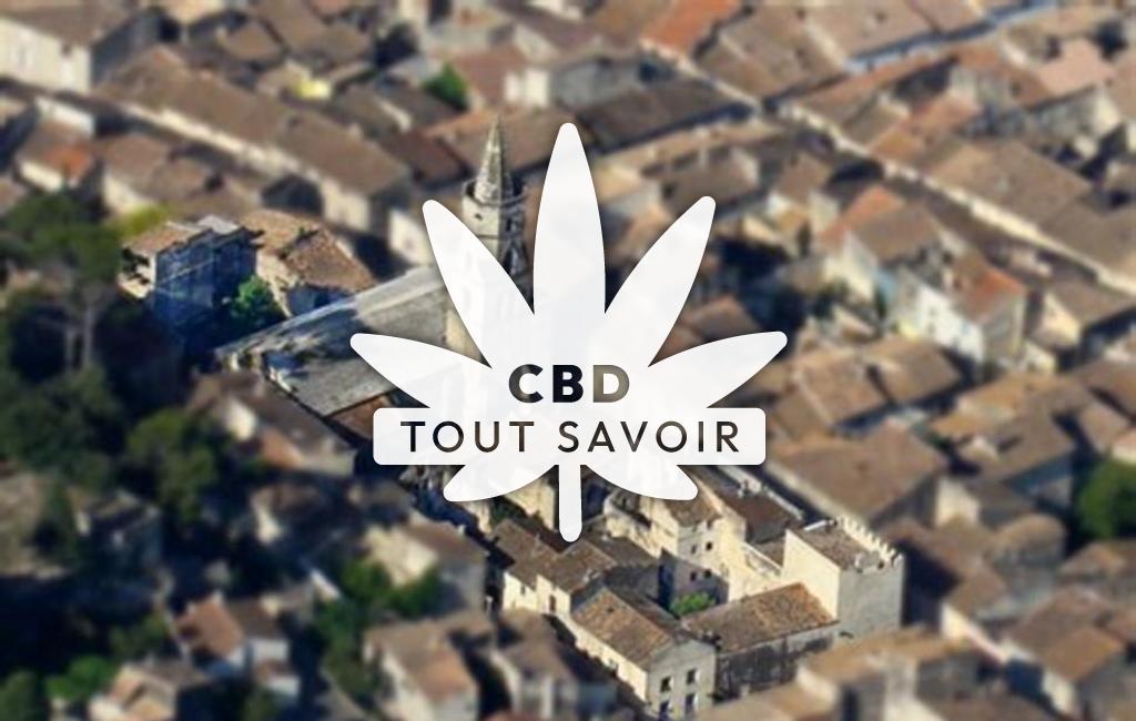 Village à Montfrin avec feuille Cannabis CBD