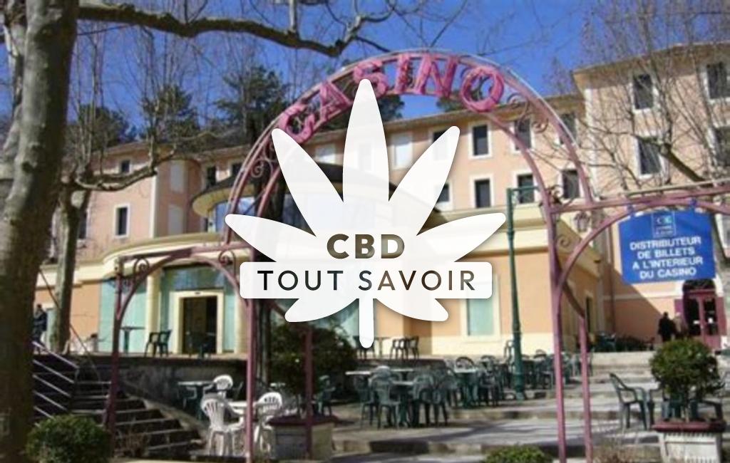 Village à Allegre-les-Fumades avec feuille Cannabis CBD