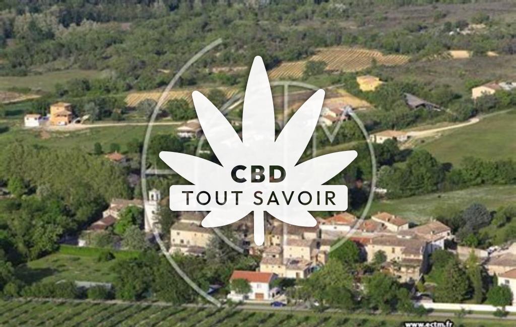 Village à Potelieres avec feuille Cannabis CBD