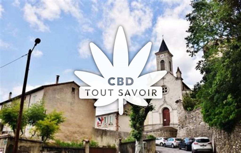 Village à Saint-Victor-de-Malcap avec feuille Cannabis CBD