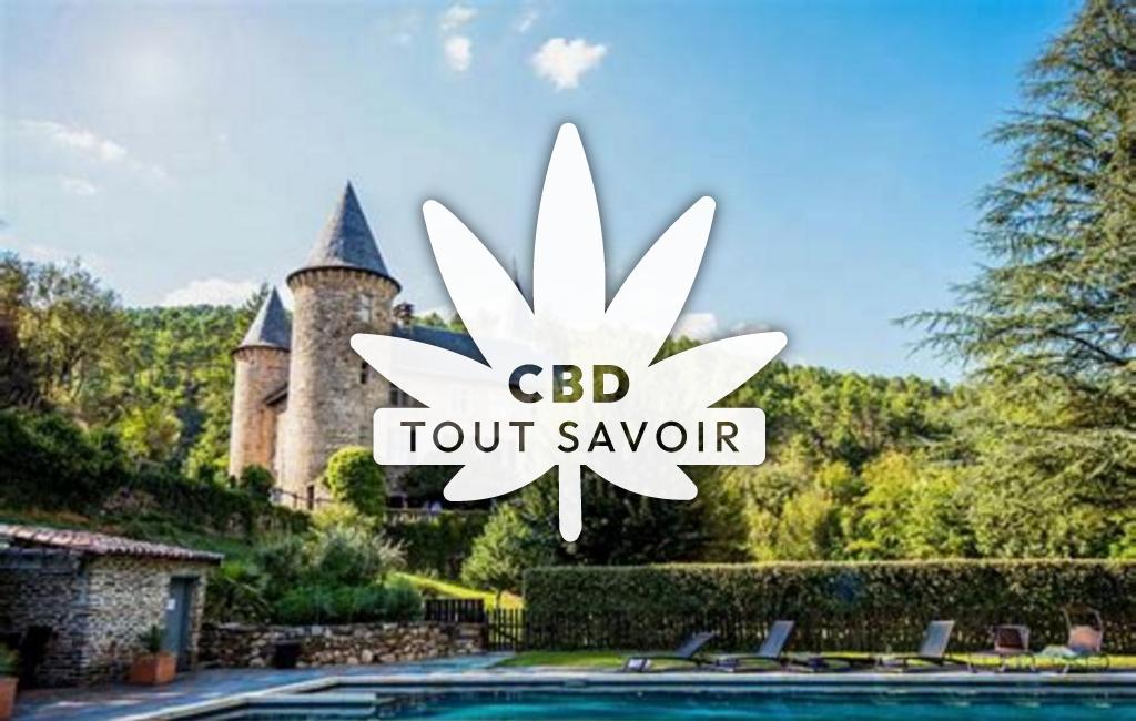 Village à Chamborigaud avec feuille Cannabis CBD