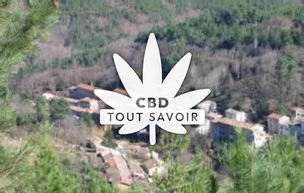 Village à La-Vernarede avec feuille Cannabis CBD