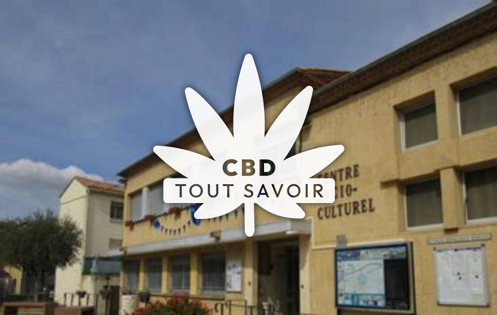 Village à Milhaud avec feuille Cannabis CBD