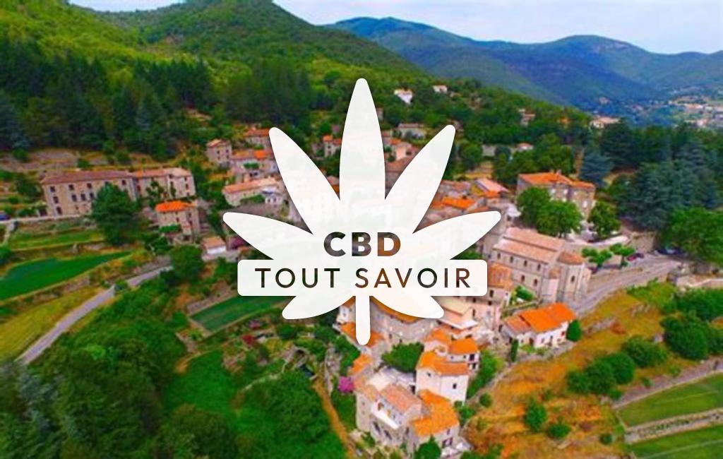 Village à Saint-Andre-de-Majencoules avec feuille Cannabis CBD