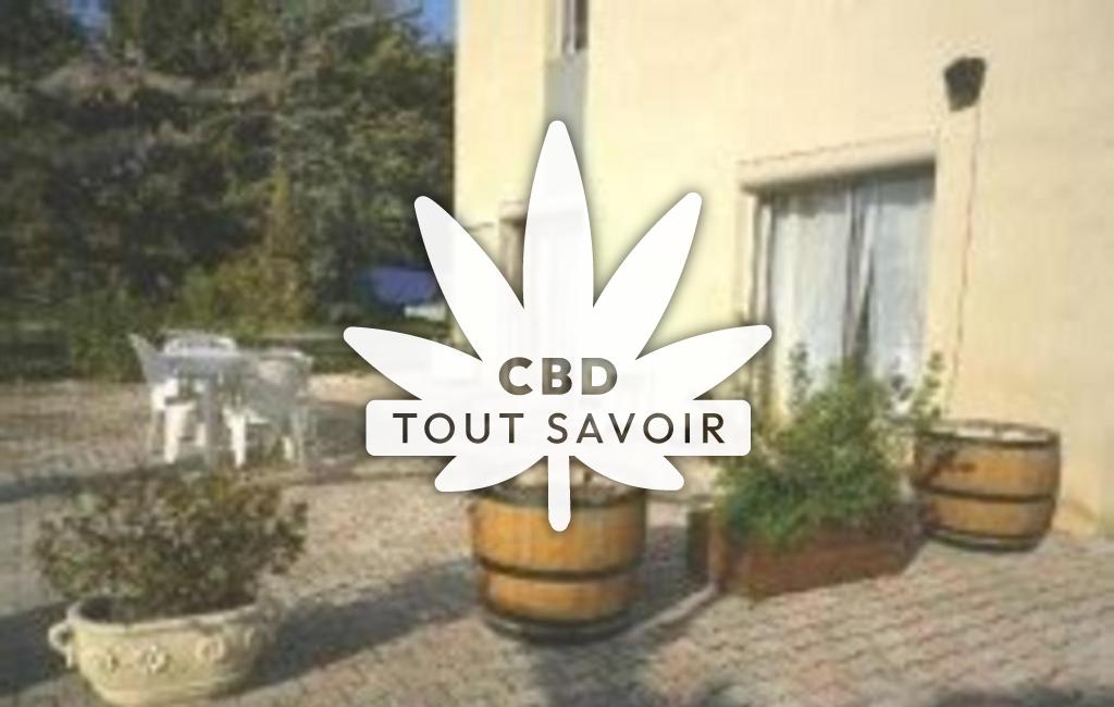 Village à Belvezet avec feuille Cannabis CBD