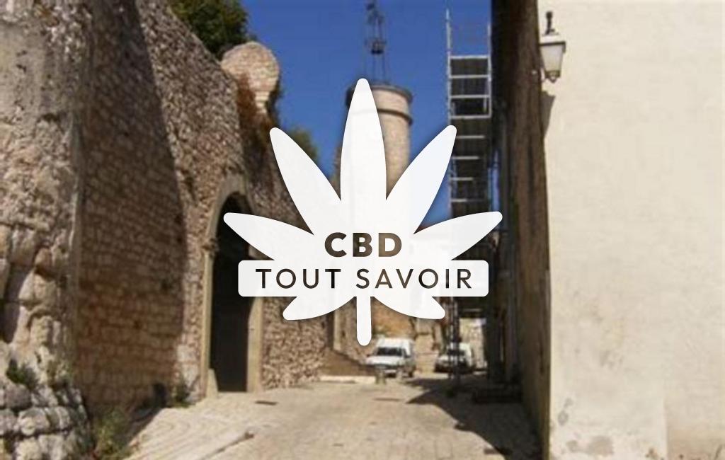 Village à Brouzet-les-Ales avec feuille Cannabis CBD