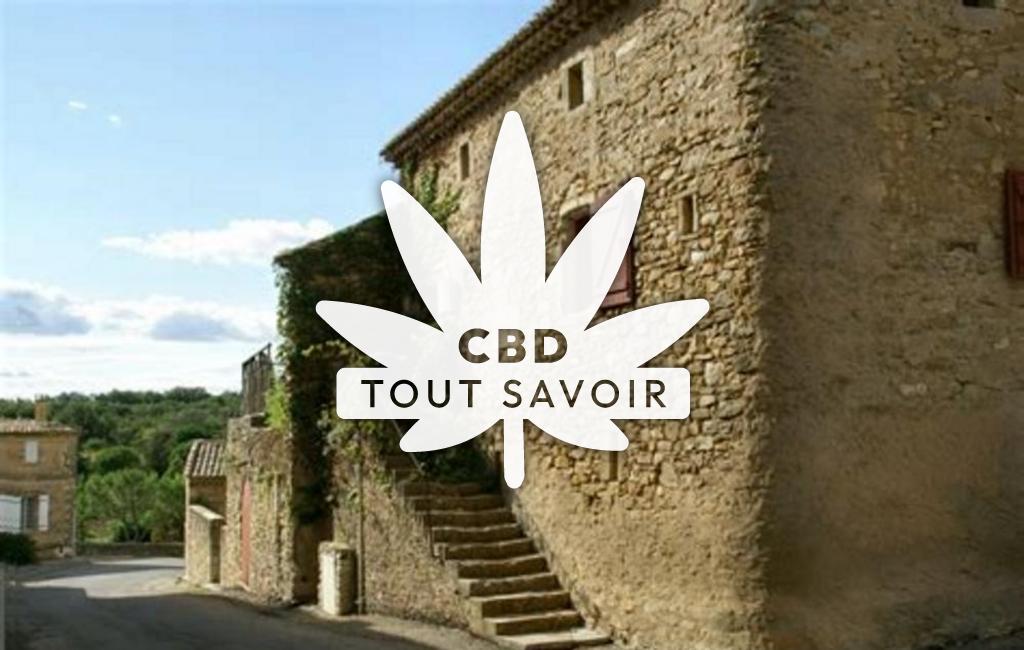 Village à Fontareches avec feuille Cannabis CBD