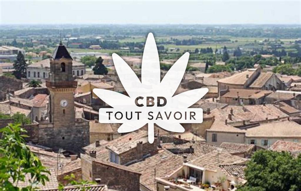 Village à Vauvert avec feuille Cannabis CBD
