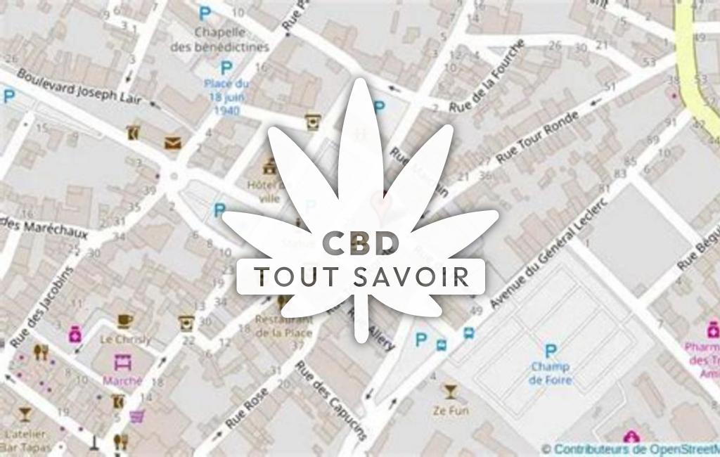 Village à Saint-Jean-de-Crieulon avec feuille Cannabis CBD